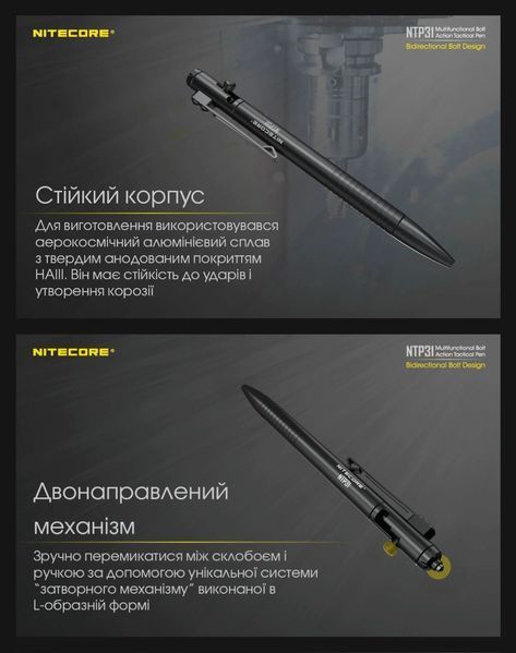 Алюминиевая ручка с двунаправленным механизмом работы Nitecore NTP31 011201 фото