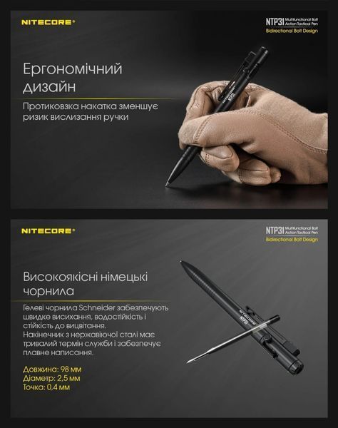 Алюминиевая ручка с двунаправленным механизмом работы Nitecore NTP31 011201 фото