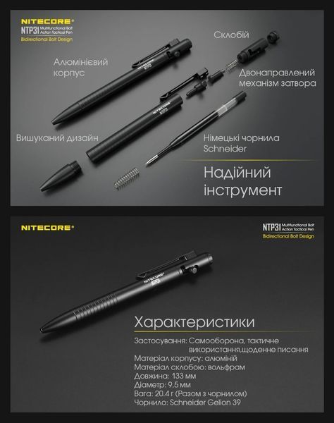Алюминиевая ручка с двунаправленным механизмом работы Nitecore NTP31 011201 фото