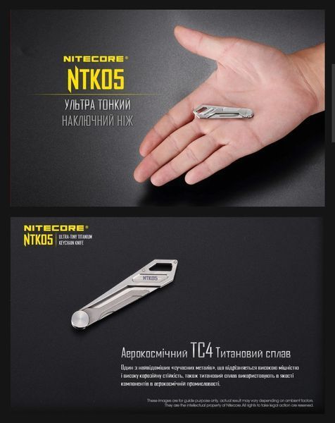 Ультратонкий титановый наключный складной мультитул Nitecore NTK05 011208 фото