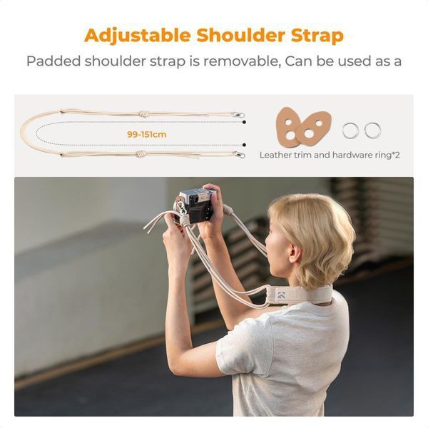 Легка сумка на одне плече для фотоапарата K&F Concept Camera Sling Bag 5л Urban Wander U11 Beige (KF13.168V1)