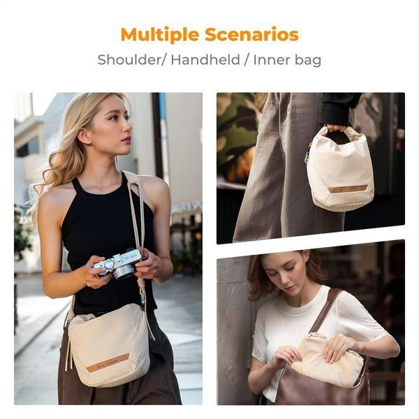 Легка сумка на одне плече для фотоапарата K&F Concept Camera Sling Bag 5л Urban Wander U11 Beige (KF13.168V1)