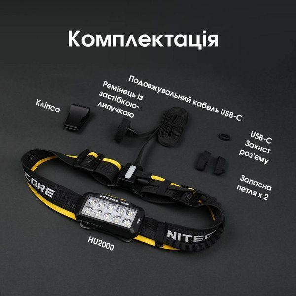 Налобный фонарь Nitecore HU2000 с внешним питанием (USB Type-C, от повербанка) 010224.2 фото