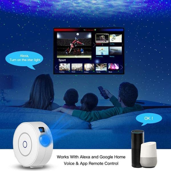 Светодиодный ночник проектор звездное небо Tuya WiFi Alexa Voice Control APP Control Black 100309.1 фото