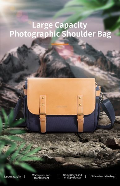 Водостійка сумка-слінг на плече для дзеркальних камер K&F Concept Sling Bag 10L Urban Wander 04 (синя) (KF13.062V1)