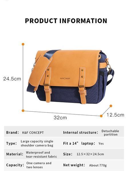Водостійка сумка-слінг на плече для дзеркальних камер K&F Concept Sling Bag 10L Urban Wander 04 (синя) (KF13.062V1)