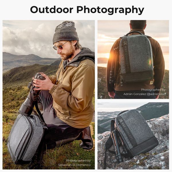 Професійний рюкзак для фотоапарата, штатива, ноутбука K&F Concept 18 л Nature Wander 04 (сірий) (KF13.044) KF13.044 фото