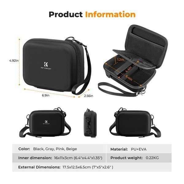 Портативна водонепроникна сумка-футляр на одне плече для фотоапарата K&F Concept 1L Urban Wander 07 Black (KF13.167) KF13.167 фото