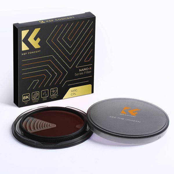 Поляризаційний ультратонкий світлофільтр K&F Concept Nano-X MRC CPL 62мм + 3 серветки з мікрофібри (KF01.995V1) KF01.974V1 фото