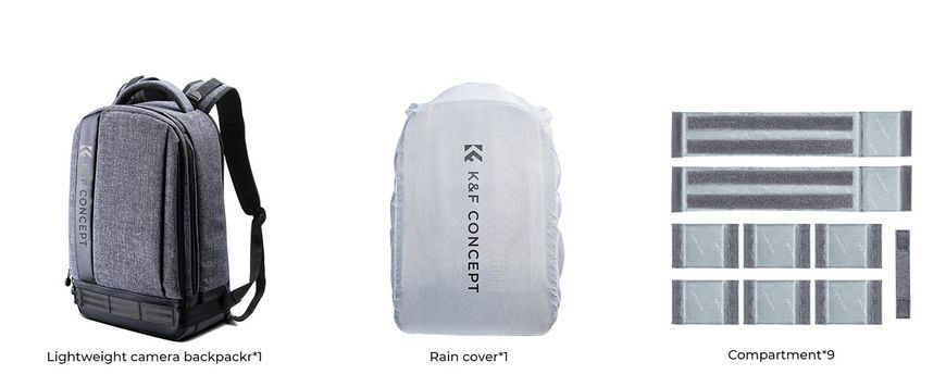 Професійний рюкзак для фотоапарата, штатива, ноутбука K&F Concept 18 л Nature Wander 04 (сірий) (KF13.044) KF13.044 фото