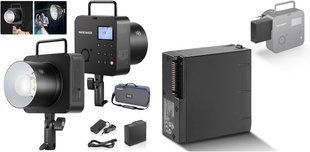Студійний спалах на штатив NEEWER Q4 400W 2.4G TTL Flash з акумулятором та прямокутною сумкою 5600К, CRI 95+ 10102590 фото
