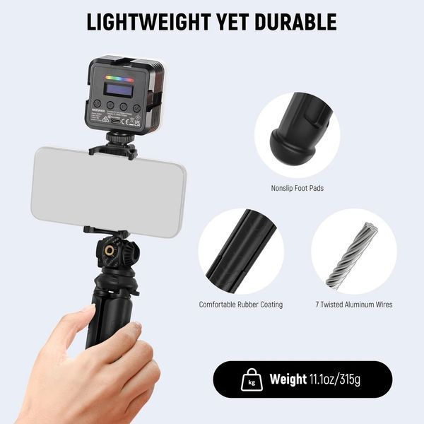 Гнучкий міні-штатив для фотоапарата, смартфона, екшн-камери NEEWER TP35 з дистанційним керуванням 29,5см 10103661 фото