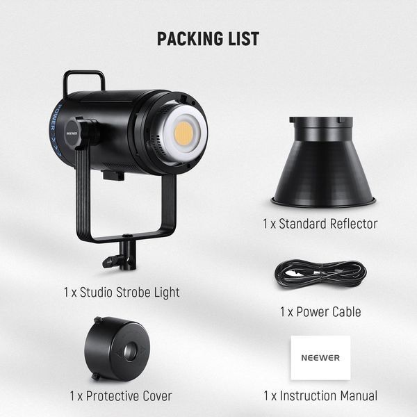 Потужне двоколірне студійне відеосвітло NEEWER CB200B 210W Bi-Color LED Video Light (2700-6500K, APP контроль, 2,4G) 10103569 фото