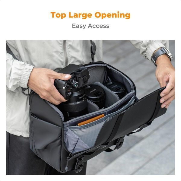 Cумка на плечо для фотоаппарата K&F Concept Camera Sling Bag 10л Urban Wander 10 Black (KF13.163) KF13.163 фото