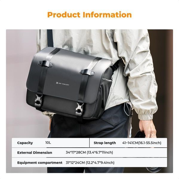 Cумка на плечо для фотоаппарата K&F Concept Camera Sling Bag 10л Urban Wander 10 Black (KF13.163) KF13.163 фото