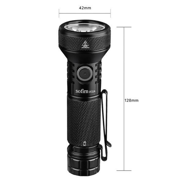 Фонарь ручной Sofirn IF22A, черный (Luminus SFT40, 2100 люмен 1x21700, зарядка через USB, TIR-оптика) 040102 фото