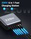 Настільний USB зарядний пристрій хаб 6в1 220W GaN3 (4*USB Type-C, 2*USB Type-A, швидка зарядка) 120101.2 фото 7