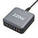 Настільний USB зарядний пристрій хаб 6в1 220W GaN3 (4*USB Type-C, 2*USB Type-A, швидка зарядка) 120101.2 фото 1