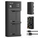 Комплект з двох акумуляторів 2600mAh та зарядного пристрою K&F Concept NP-F550 для Sony (KF28.0046)