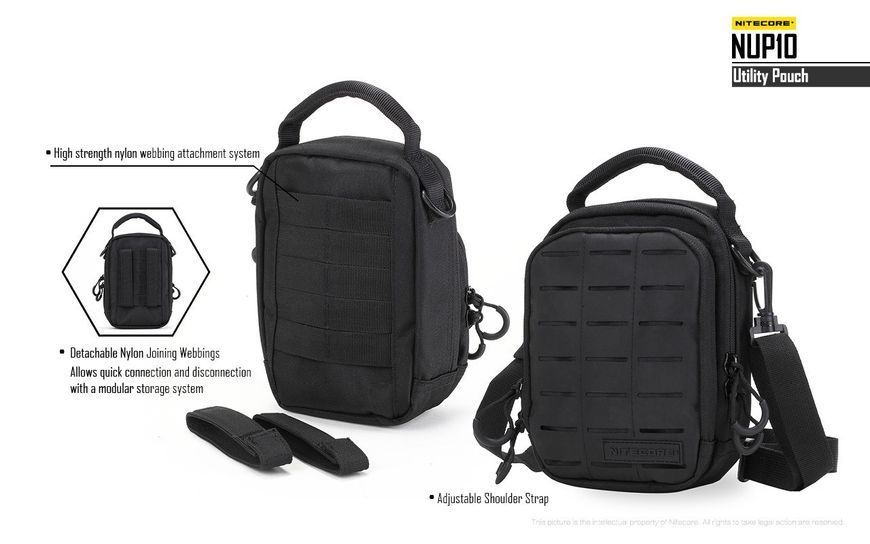 Універсальна сумка Nitecore NUP10 щоденна, чорна (CORDURA 1000D, Hypalon)