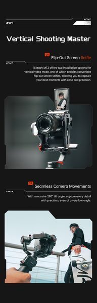 Стабілізатор відеозйомки триосьовий Hohem iSteady MT2 + KIT для камери, смартфона