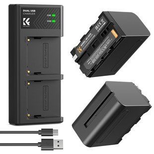 Комплект з двох акумуляторів 6600mAh та зарядного пристрою K&F Concept NP-970 для Sony (KF28.0047) KF28.0047 фото