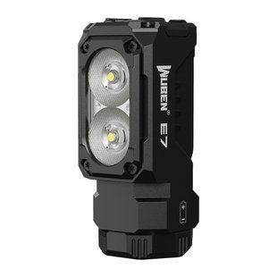 Багатофункціональний EDC ліхтарик Wuben E7 Black 5000K (1800Лм, 132м, 1*18350)