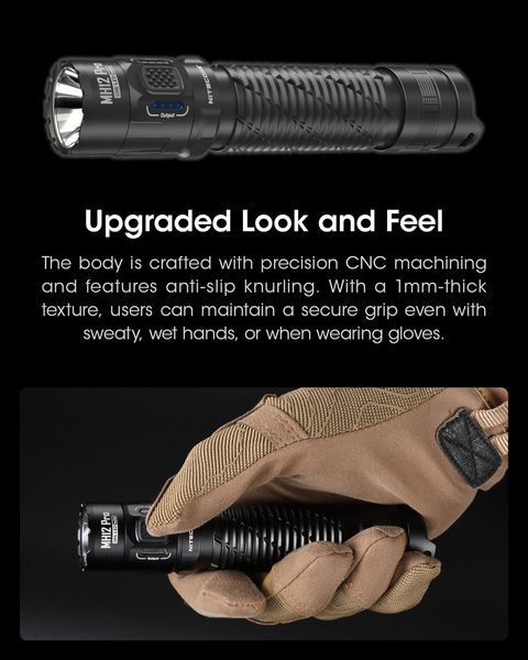 Потужний далекобійний тактичний ліхтар Nitecore MH12 Pro (UHi 40 LED, 3300 Люмен, 5300мАг, 505м)