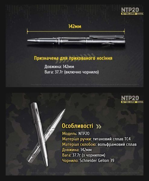 Титановая ручка Nitecore NTP20 011210 фото