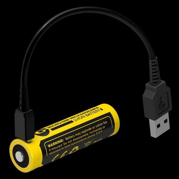 Акумулятор літієвий Li-Ion IMR 14500 Nitecore NL1475R 3.6V (750mAh, USB), захищений