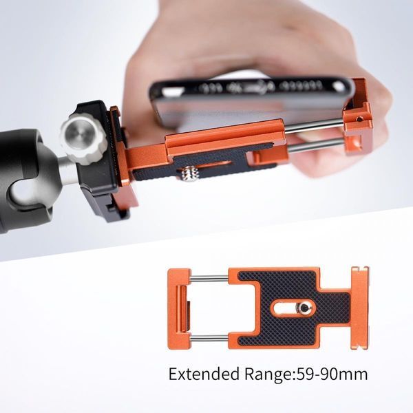 Алюминиевая быстросъемная пластина типа Arca K&F Concept CA02 с винтом 1/4" и держателем для смартфона (KF31.027V2) KF31.027V2 фото