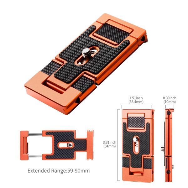 Алюминиевая быстросъемная пластина типа Arca K&F Concept CA02 с винтом 1/4" и держателем для смартфона (KF31.027V2) KF31.027V2 фото