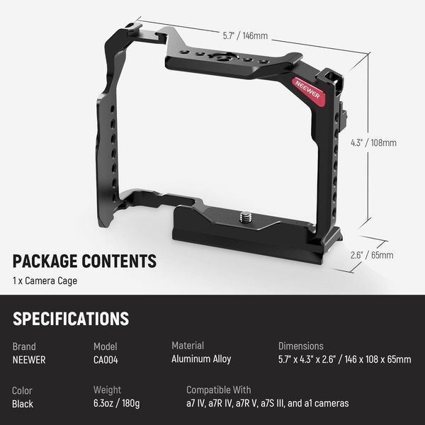 Клітка Neewer CA004 для камери Sony a7R V / a7 IV / a7R IV / a7S III / a1