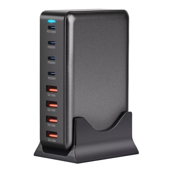 Настольное USB зарядное устройство хаб 8в1 320W GaN3 (4*USB Type-C, 4*USB Type-A, быстрая зарядка) 120101.3 фото