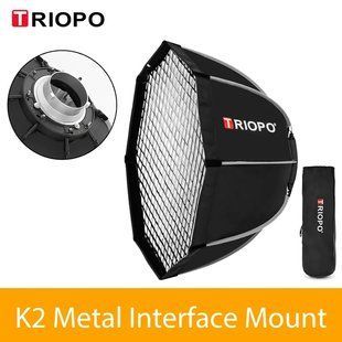 Швидкознімний восьмикутний софтбокс Triopo K2 55 см з кріпленням Bowens + стільникова сітка для вуличного софтбоксу для спалаху 070107 фото
