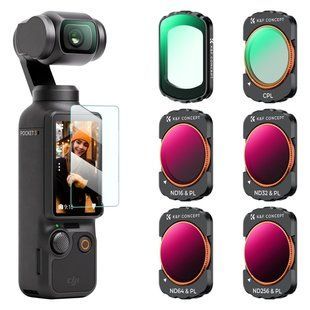 Набор магнитных фильтров K&F Concept UV+ CPL+ ND16&CPL+ ND32&CPL+ ND64&CPL+ ND256&CPL для DJI Osmo Pocket 3 SKU.2149 фото