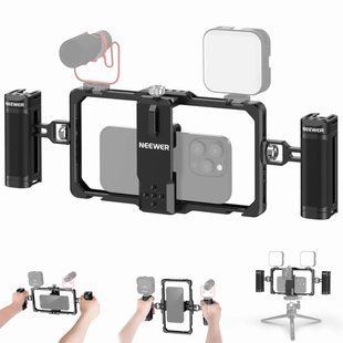 Універсальна клітка для смартфона Neewer PA009 з двома ручками (для смартфонів шириною 56-101,5мм) 10103957 фото