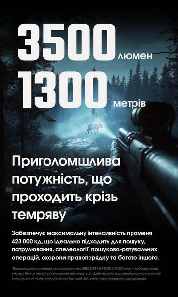 Ручний далекобійний ліхтар Nitecore MH40 Pro (3500Лм, 1300м, 10000мАг, USB-C) 010325.1 фото