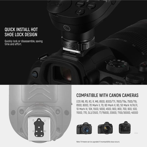 Беспроводной накамерный триггер синхронизатор вспышки NEEWER QPRO-C TTL для Canon 1/8000 с 10102352 фото