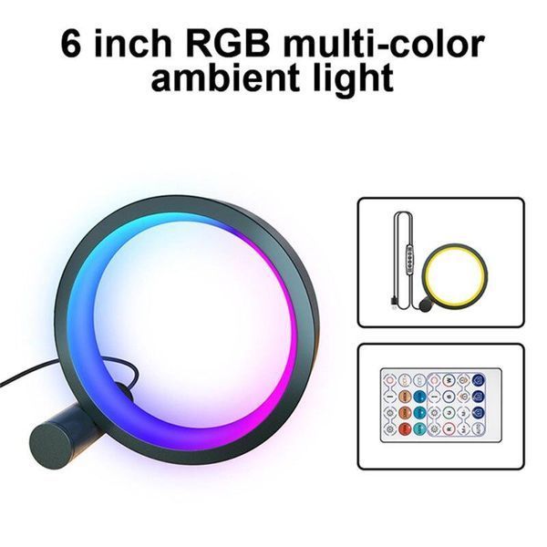 Розумний світлодіодний нічник RGB-O 15см настільна атмосферна лампа з пультом та bluetooth підключенням до смартфона (світіння в р 100228 фото