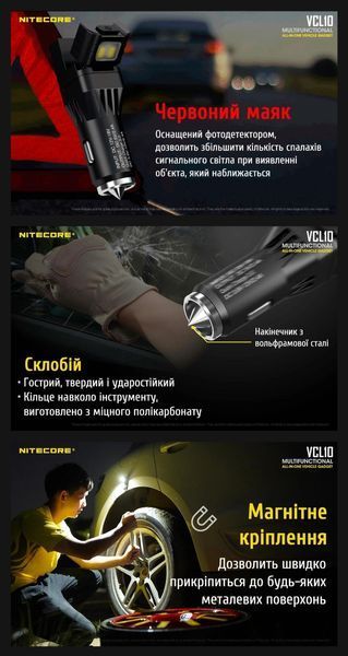 Nitecore VCL10 Многофункциональный фонарь от прикуривателя и автомобильное зарядное устройство 010413 фото