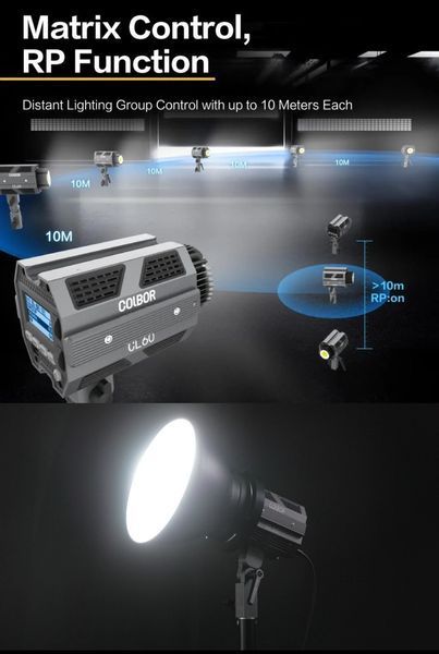 Світильник студійний світлодіодний COLBOR CL60R RGB чорний 060106 фото