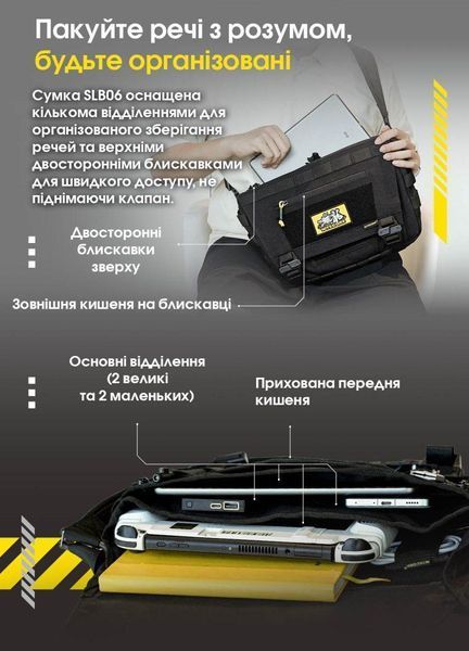 Універсальна повсякденна сумка Nitecore SLB06 чорна (Cordura 500D, 7л)