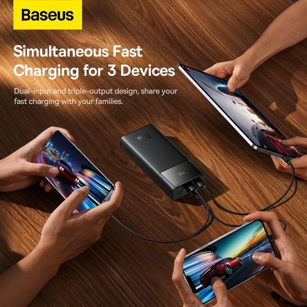 Зовнішній зарядний пристрій повербанк Baseus Star Lord Display 22.5W 30000 mAh black 020902 фото