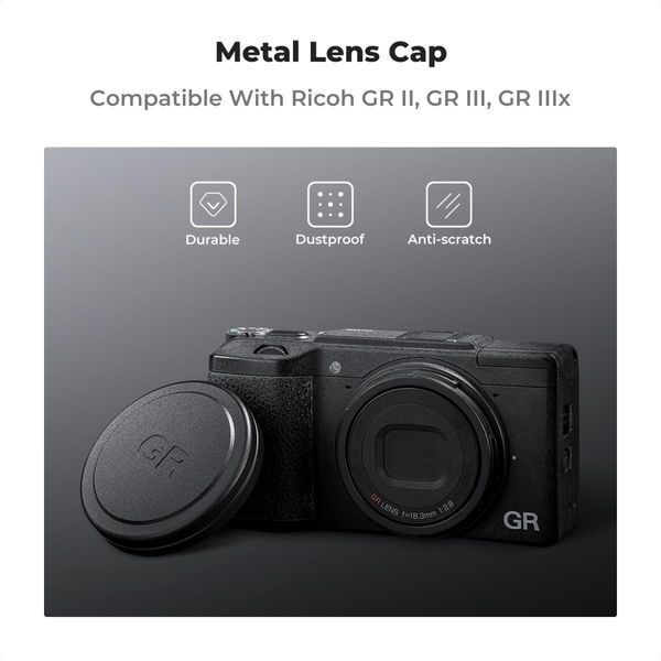 Кришка об'єктива з алюмінієвого сплаву K&F Concept для камери Ricoh GR II, GR III, GR IIIx (SKU.2255)