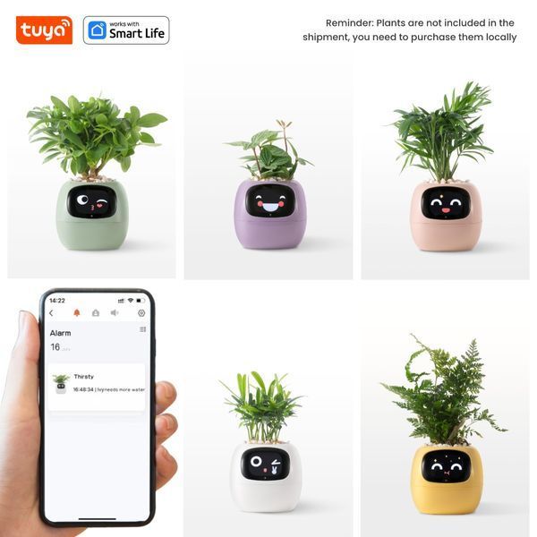 Интерактивный умный горшок для растений Ivy Smart Planter Tuya Pink AI домашний питомец 100311.4 фото
