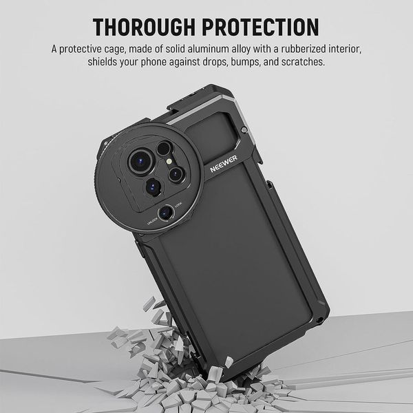 Клетка рамка NEEWER PA021 для смартфона Samsung S23 Ultra с ручками и адаптером для фильтра объектива 050307 фото