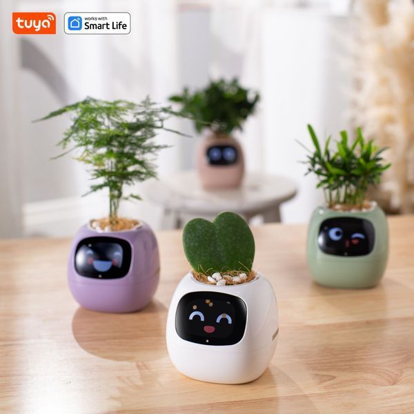 Интерактивный умный горшок для растений Ivy Smart Planter Tuya Pink AI домашний питомец 100311.4 фото