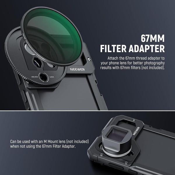 Клетка рамка NEEWER PA021 для смартфона Samsung S23 Ultra с ручками и адаптером для фильтра объектива 050307 фото