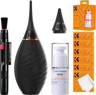 Набір для чищення лінз, об'єктивів фотоапаратів K&F Concept (ручка, груша з 2 наконечниками, очищаюча рідина, 6 серветок) SKU.2147 SKU.2147 фото